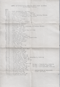 Document showing moves of the 346th Regiment command